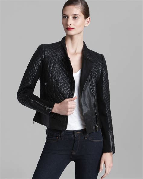 michael kors leather zipper moto jacket|Michael Kors leather jacket macy's.